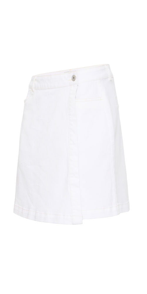 Ichi White Denim Skirt
