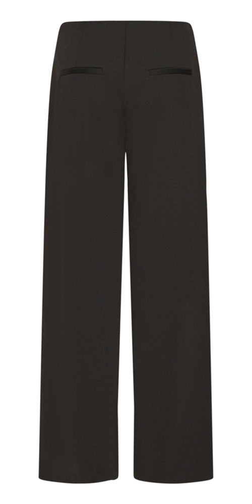 Ichi Wide Leg Ponte Pants, black
