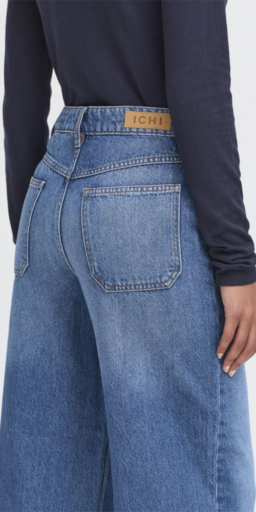 Ichi Wide Cuff Cropped Jeans