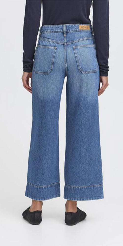 Ichi Wide Cuff Cropped Jeans