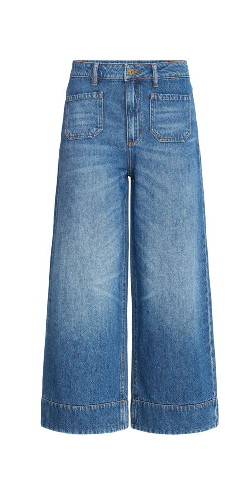 Ichi Wide Cuff Cropped Jeans