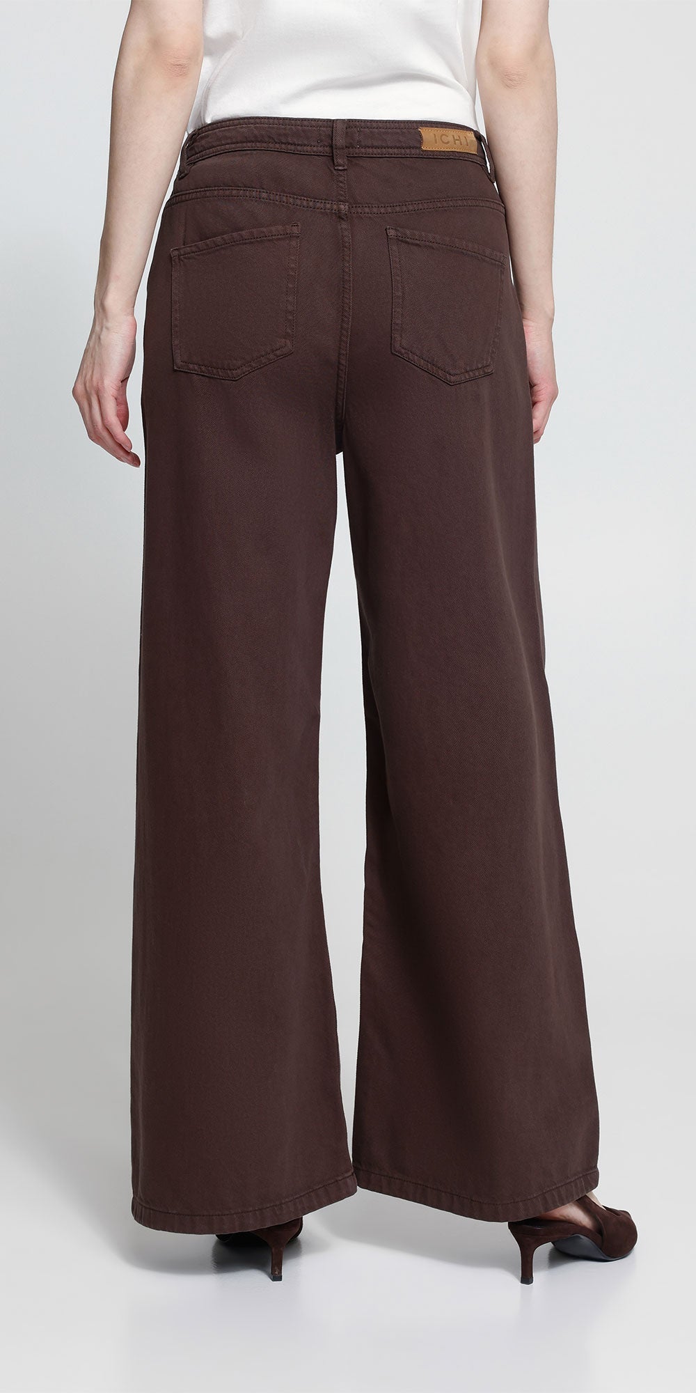 Ichi Wide Leg Jeans, russet brown