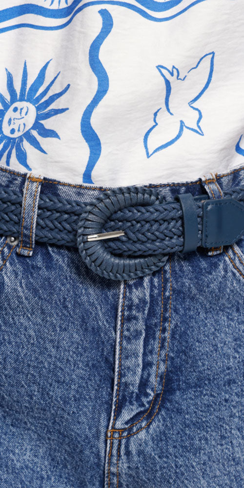 Ichi Woven Belt, navy