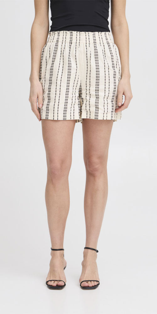Ichi Woven Stripe Shorts