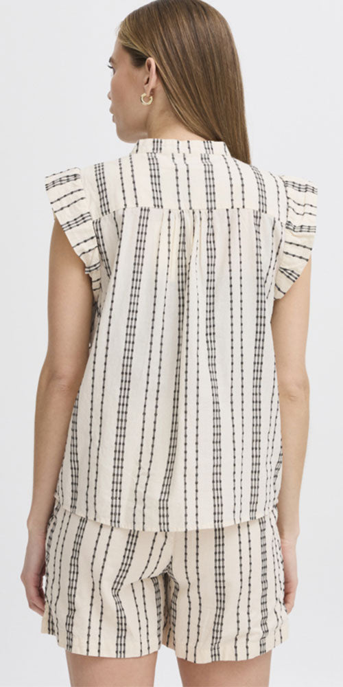 Ichi Woven Stripe Blouse