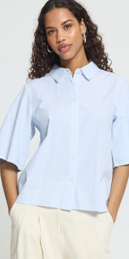 Ichi Tie Detail Button Shirt
