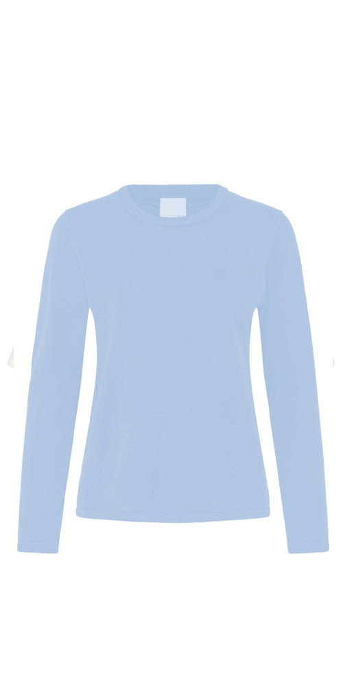 Ichi Fine Knit Long Sleeve Top, light blue