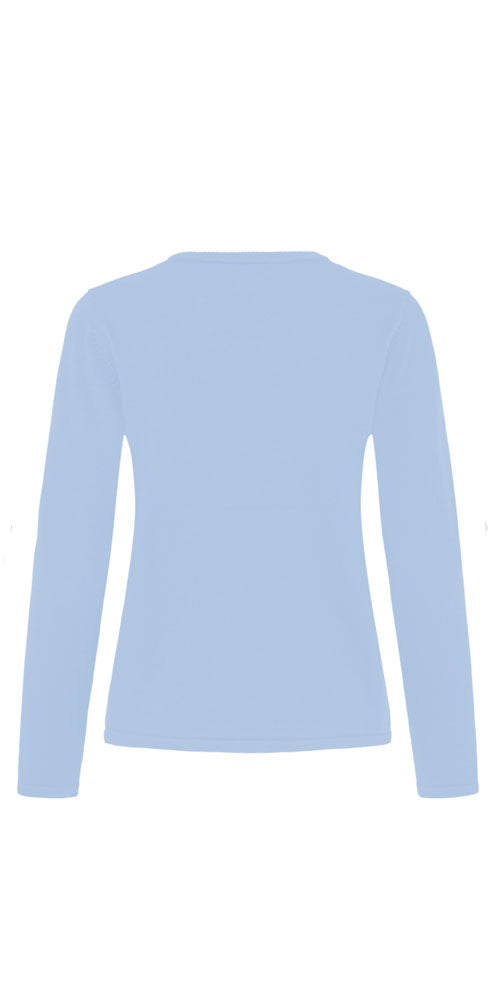 Ichi Fine Knit Long Sleeve Top, light blue