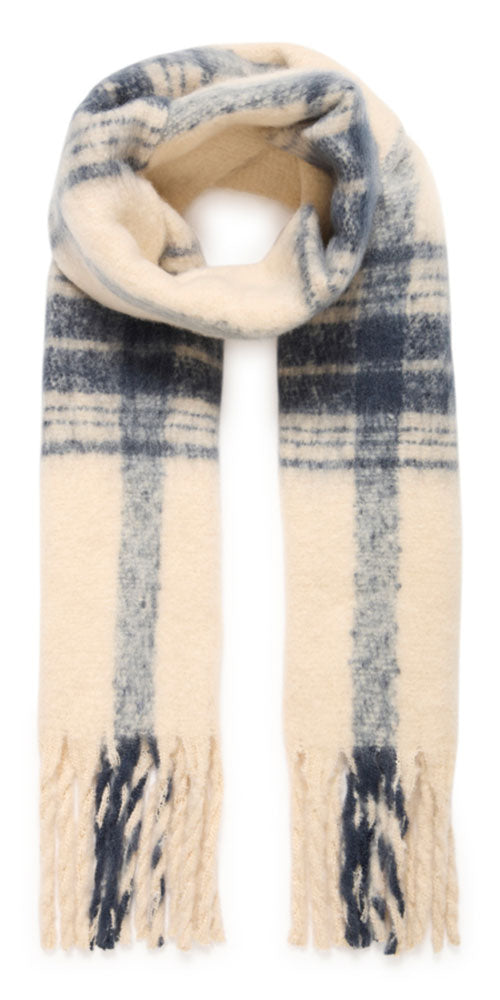 Ichi Fluffy Check Scarf