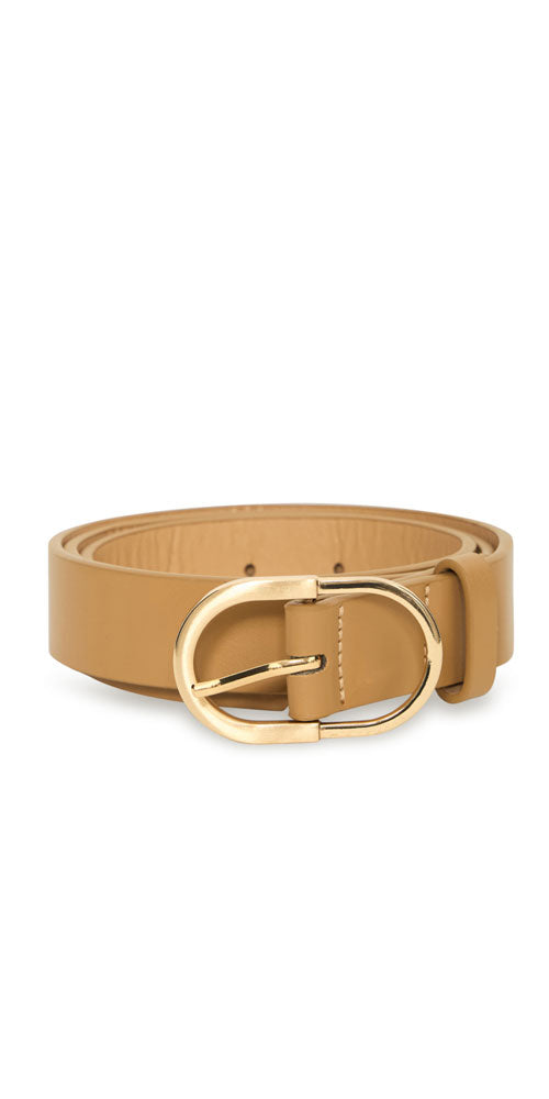 Ichi Oval Buckle Belt, tan