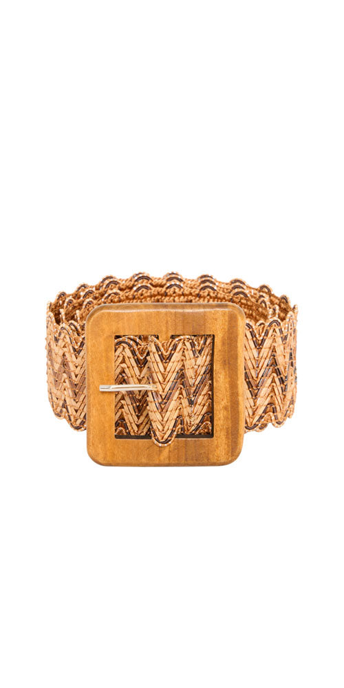 Ichi Wood and Rattan Belt
