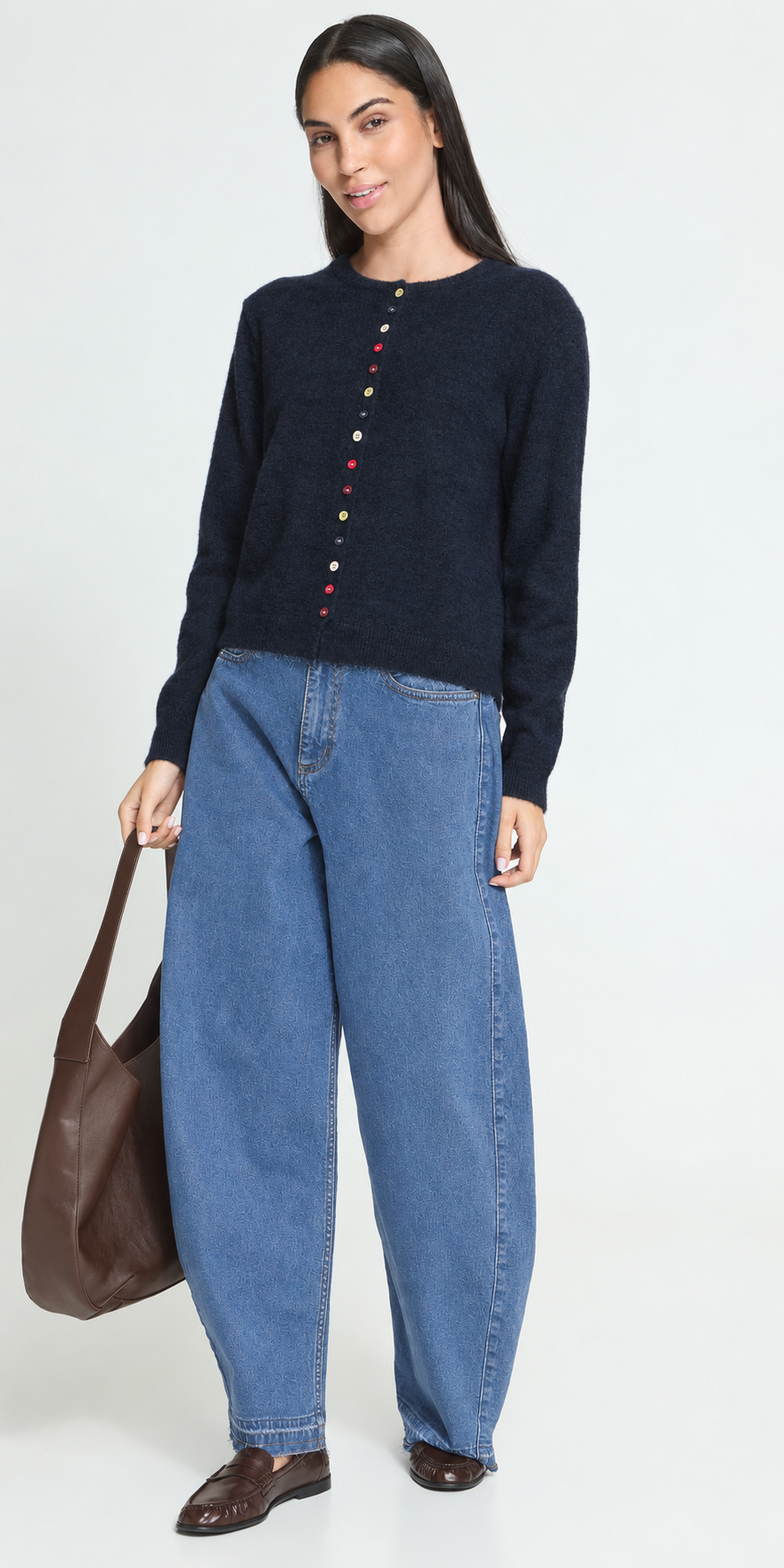 Ichi Multi Button Cardy, navy