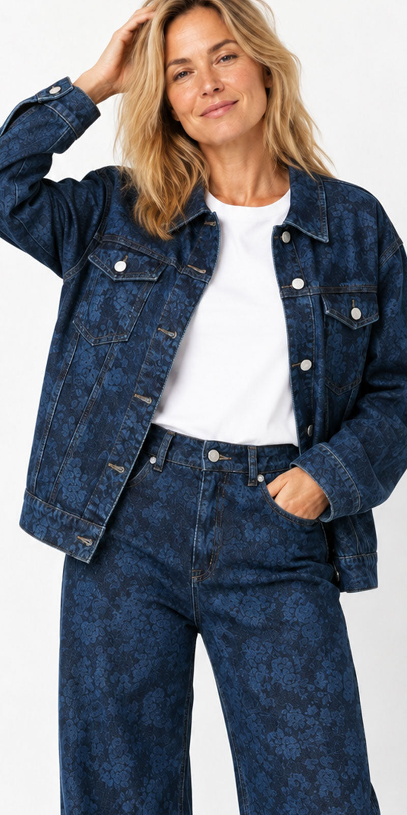 JJXX Floral Denim Jean Jacket