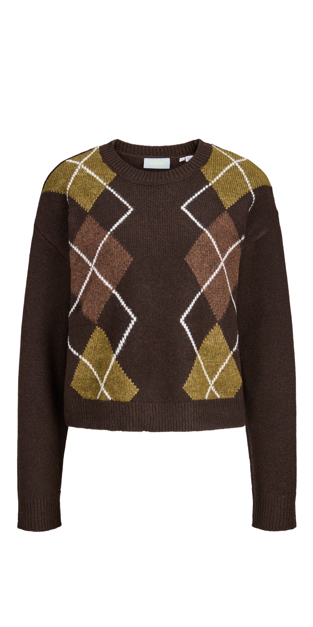 JJXX Argyle Sweater, brown/moss