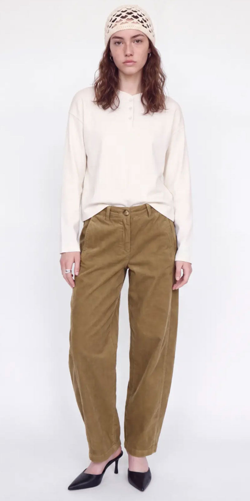 JJXX Corduroy Barrel Pants, oak