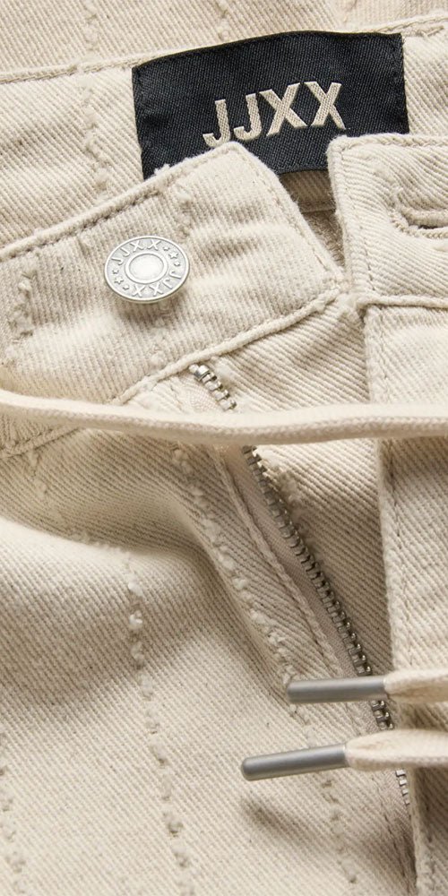 JJXX Textural Stripe Bermuda Shorts, ecru denim