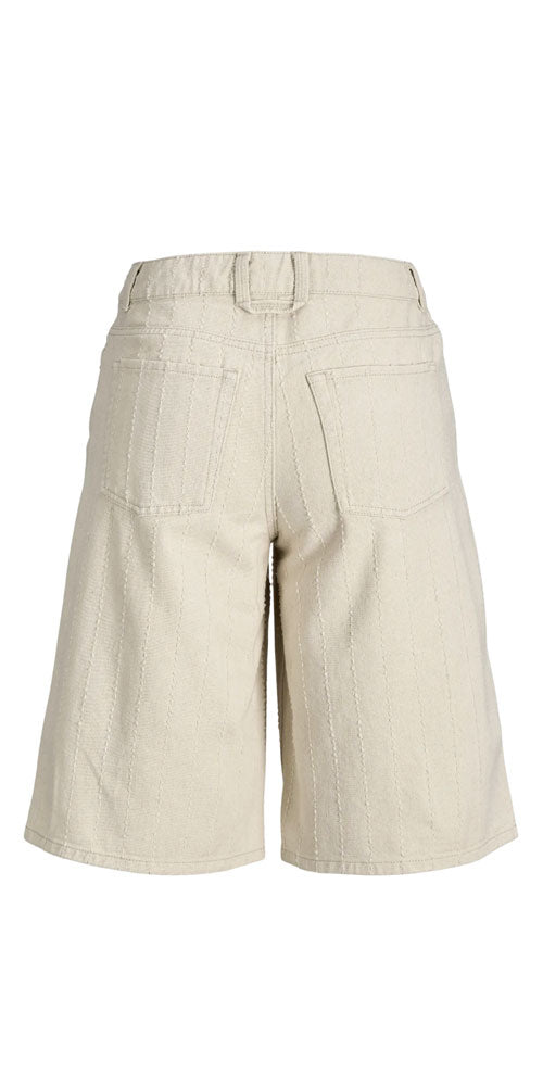 JJXX Textural Stripe Bermuda Shorts, ecru denim