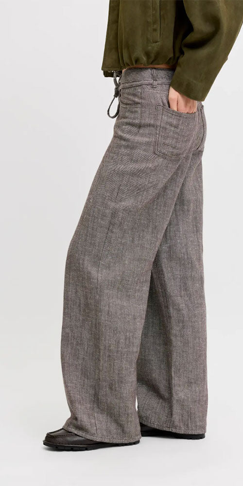 JJXX Cotton/Linen Pants, brown twill