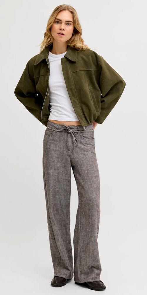 JJXX Cotton/Linen Pants, brown twill