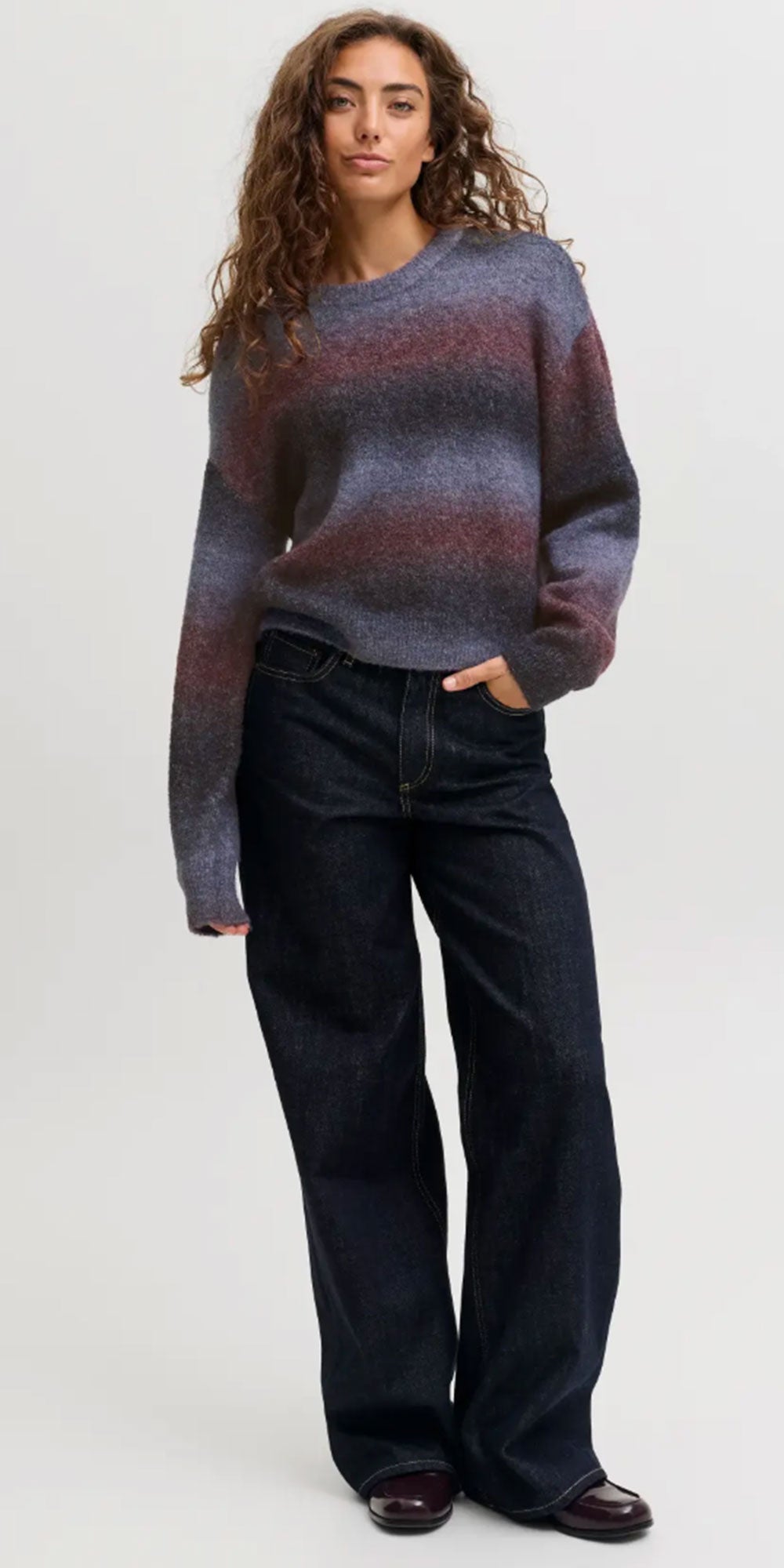 JJXX Ombré Crew Neck Sweater, blue mix