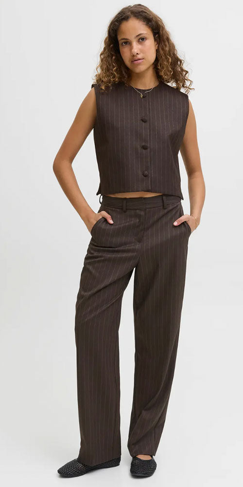 JJXX Pinstriped Trousers, brown
