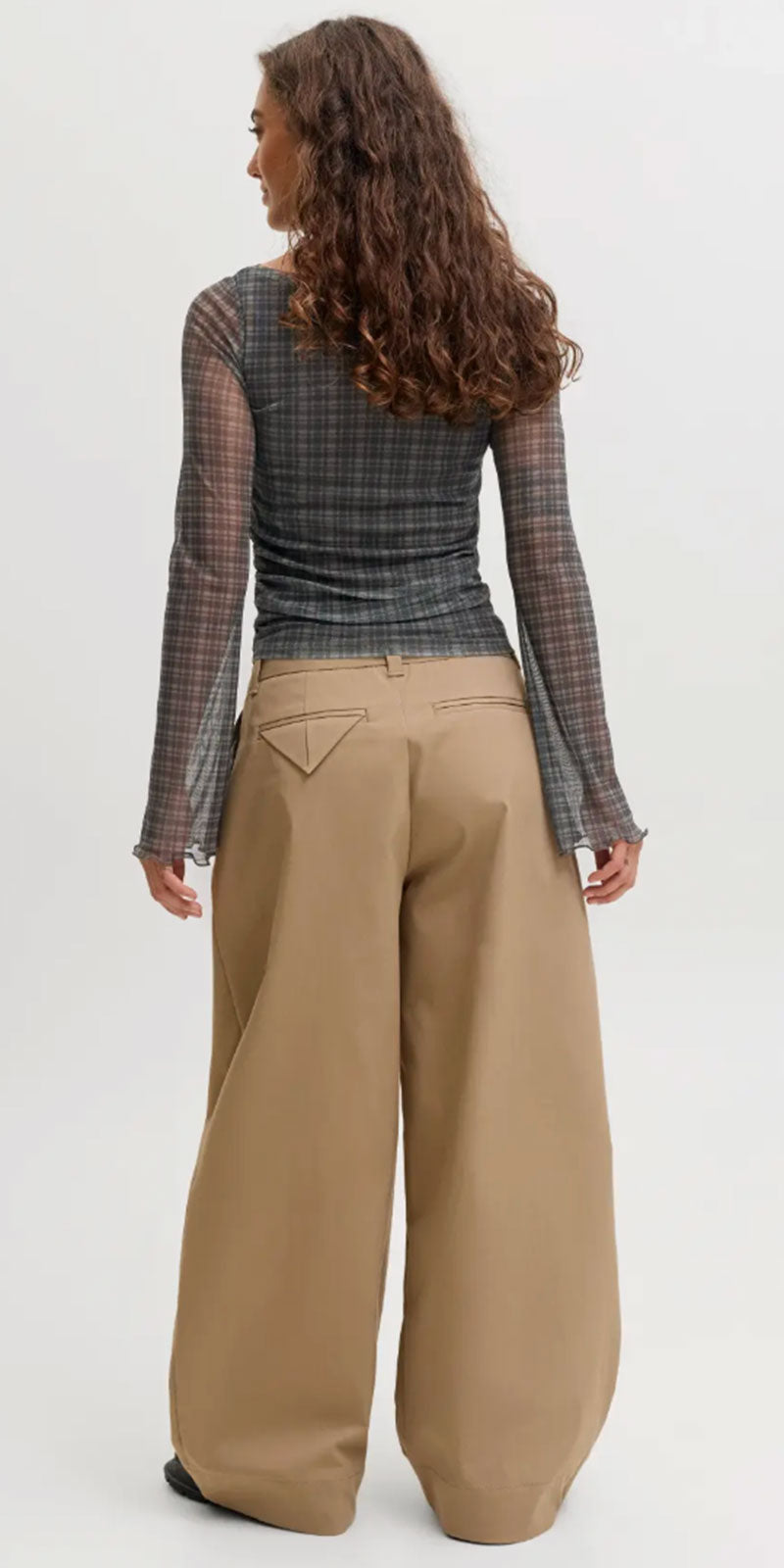JJXX Plaid Mesh Top