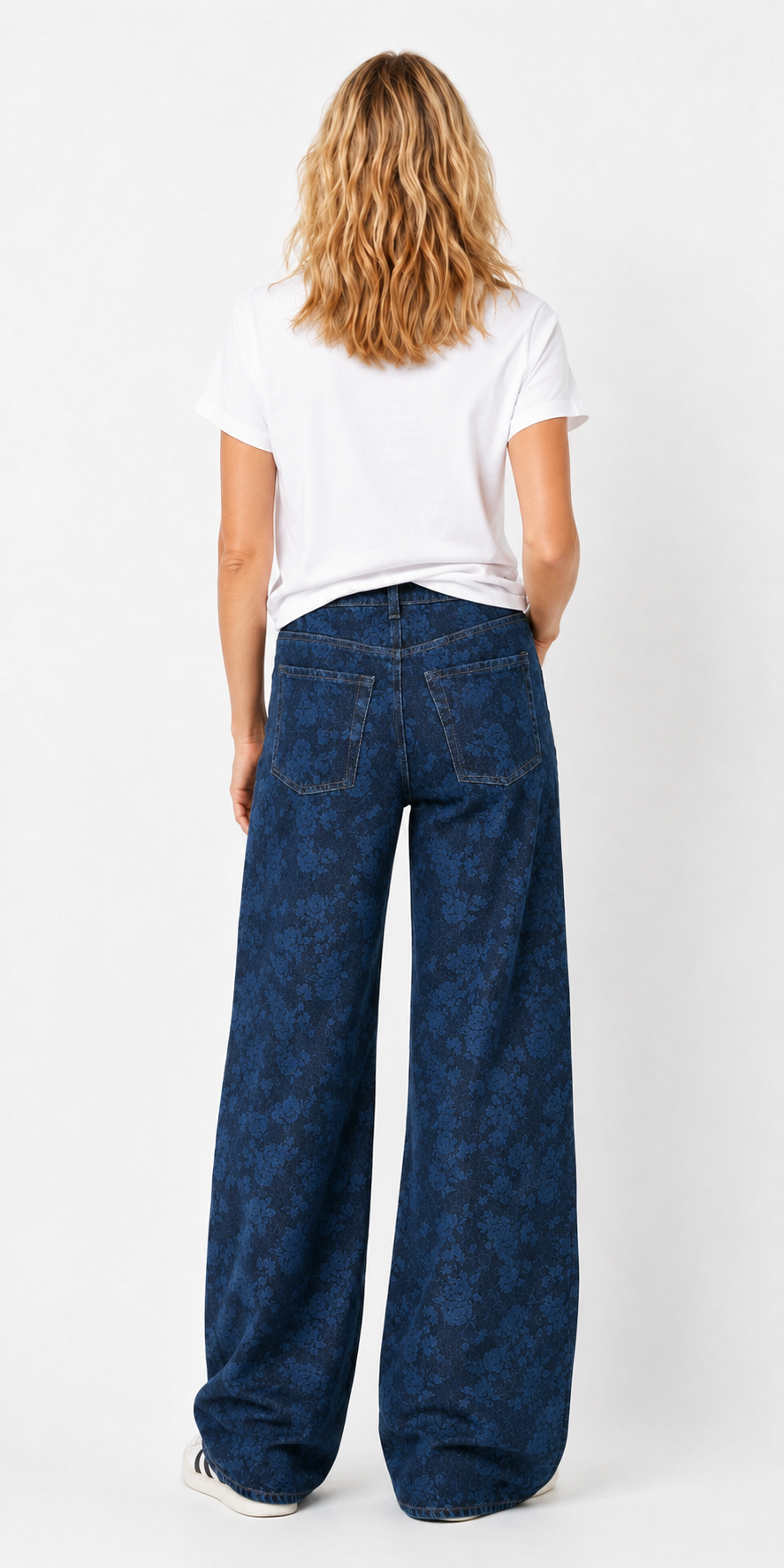 JJXX Floral Denim Wide Jeans