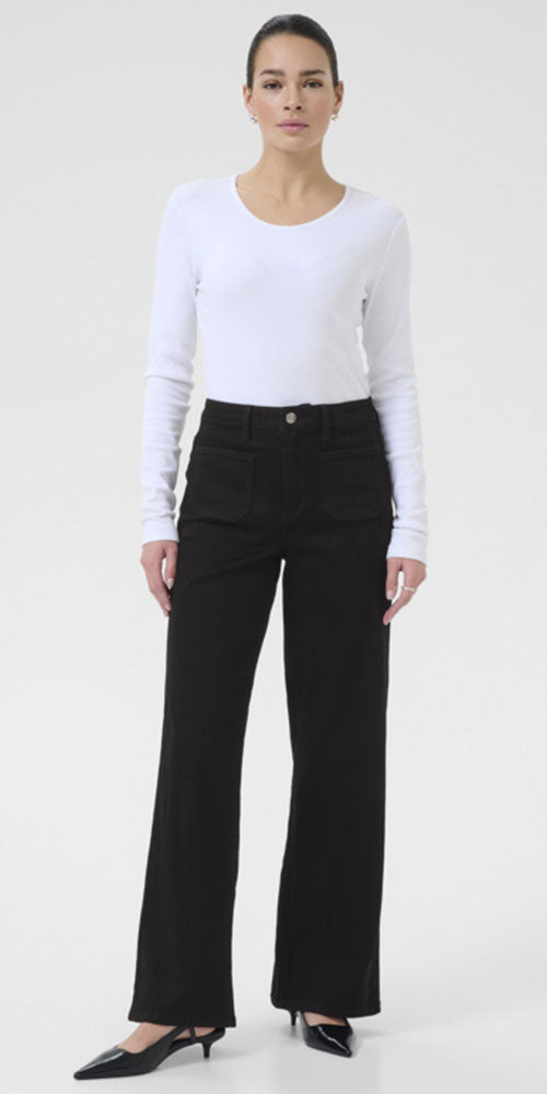 Kaffe High Waist Sailor Jeans, black