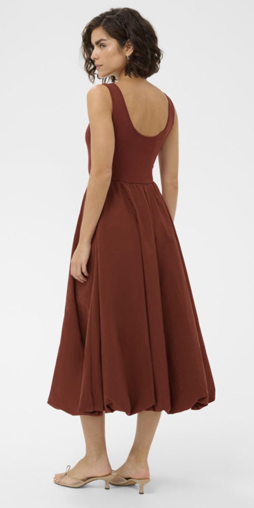 Kaffe Sleeveless Bubble Dress, henna