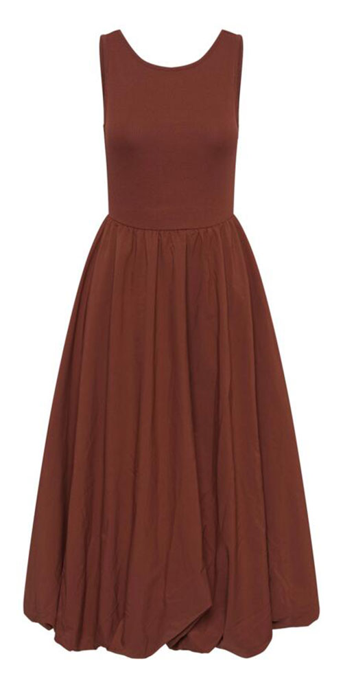 Kaffe Sleeveless Bubble Dress, henna