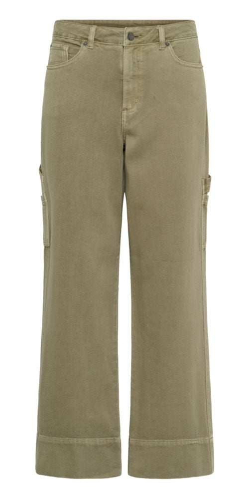 Kaffe Twill Cargo Pants, sage green