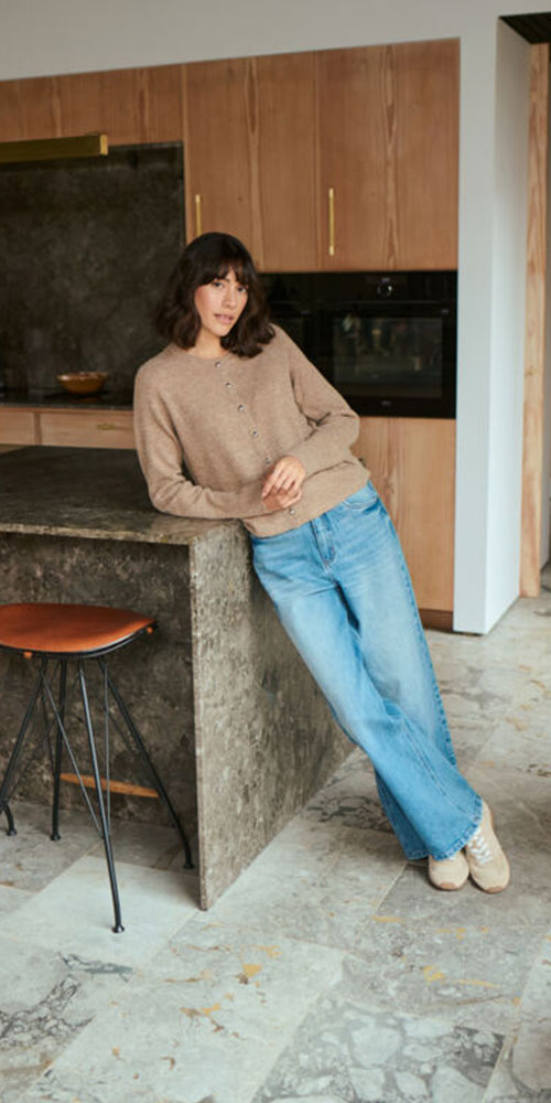 Kaffe Modern Cardy, coconut