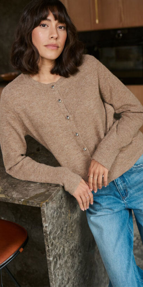 Kaffe Modern Cardy, coconut