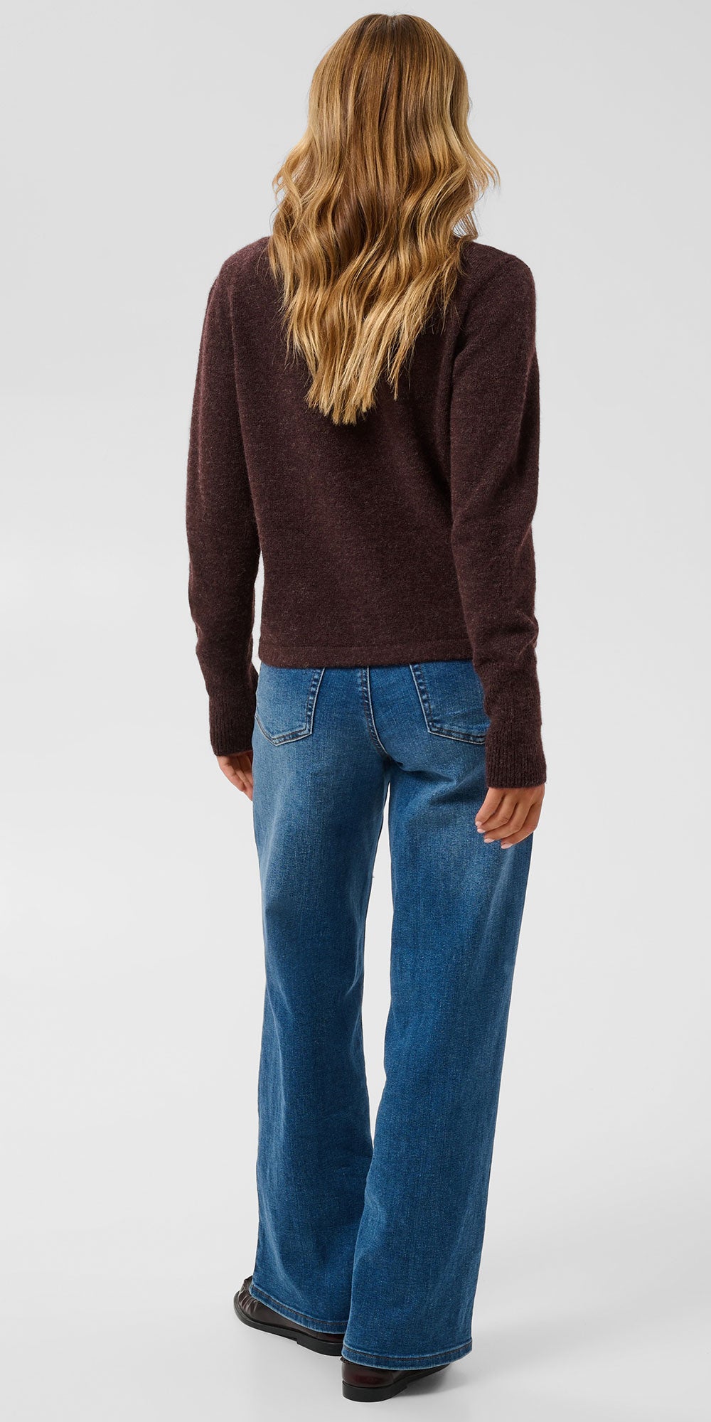 Kaffe Chrome Button Cardy, deep heathered plum