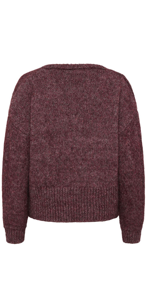 Kaffe Chunky Knit Pullover, wine