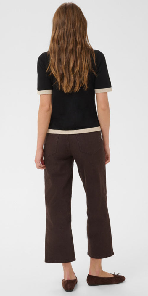 Kaffe Contrast Trim Short Sleeve Cardy