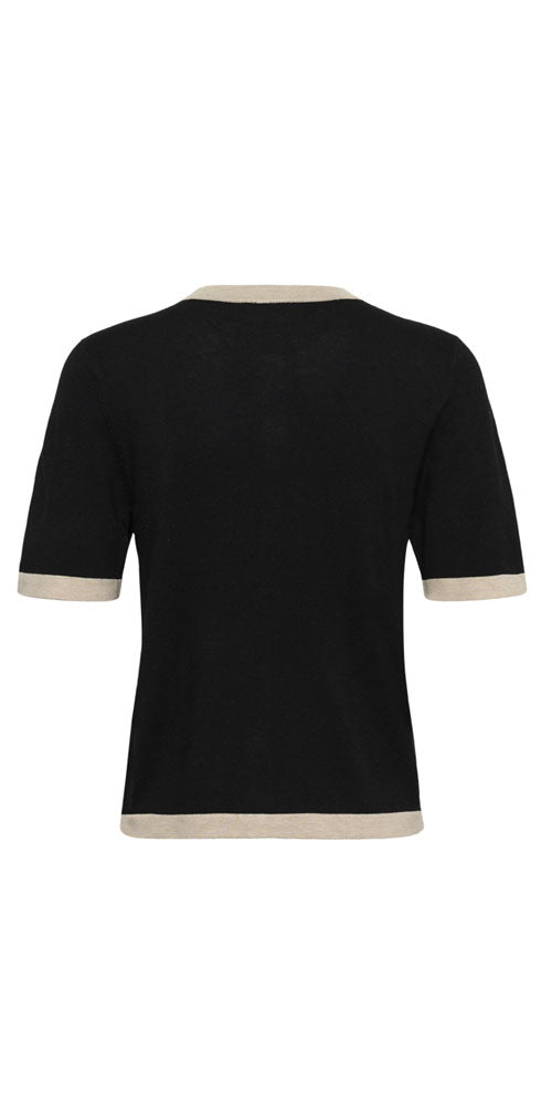 Kaffe Contrast Trim Short Sleeve Cardy