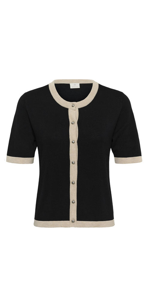 Kaffe Contrast Trim Short Sleeve Cardy