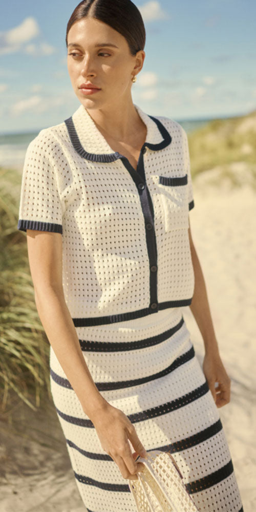 Kaffe Contrast Polo Cardy