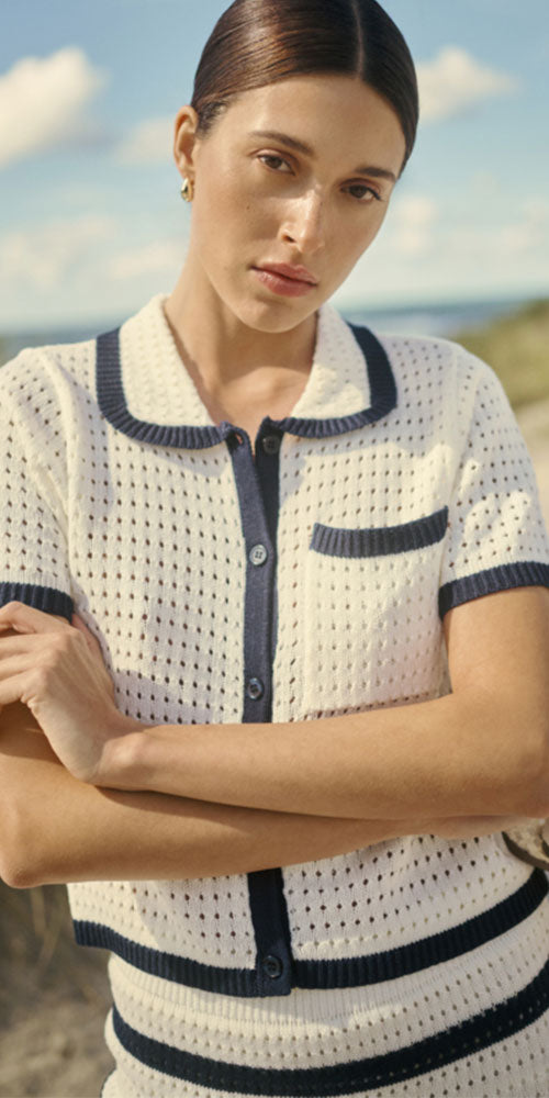 Kaffe Contrast Polo Cardy