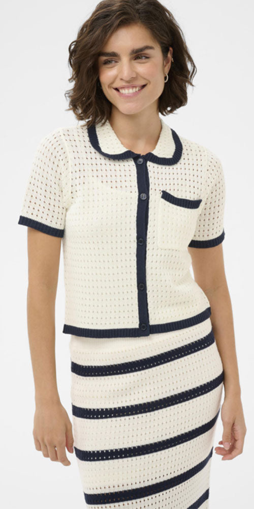 Kaffe Contrast Polo Cardy