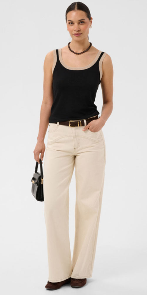 Kaffe Contrast Trim Knit Tank