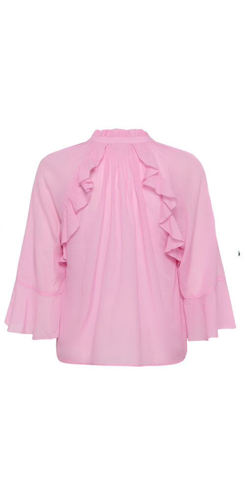Kaffe Ruffle Blouse, pink