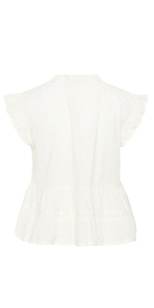 Kaffe Cotton Tiered Blouse, white