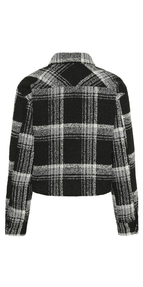 Kaffe Cropped Check Shacket