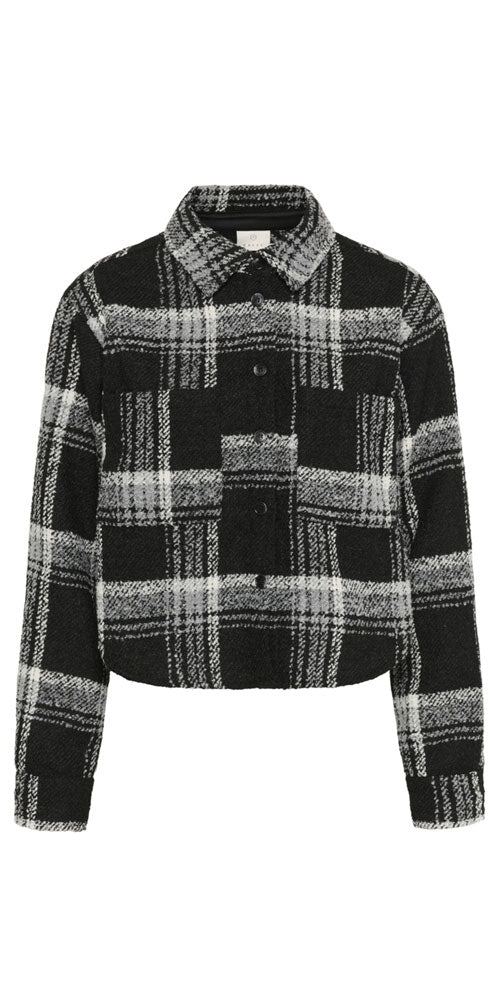 Kaffe Cropped Check Shacket