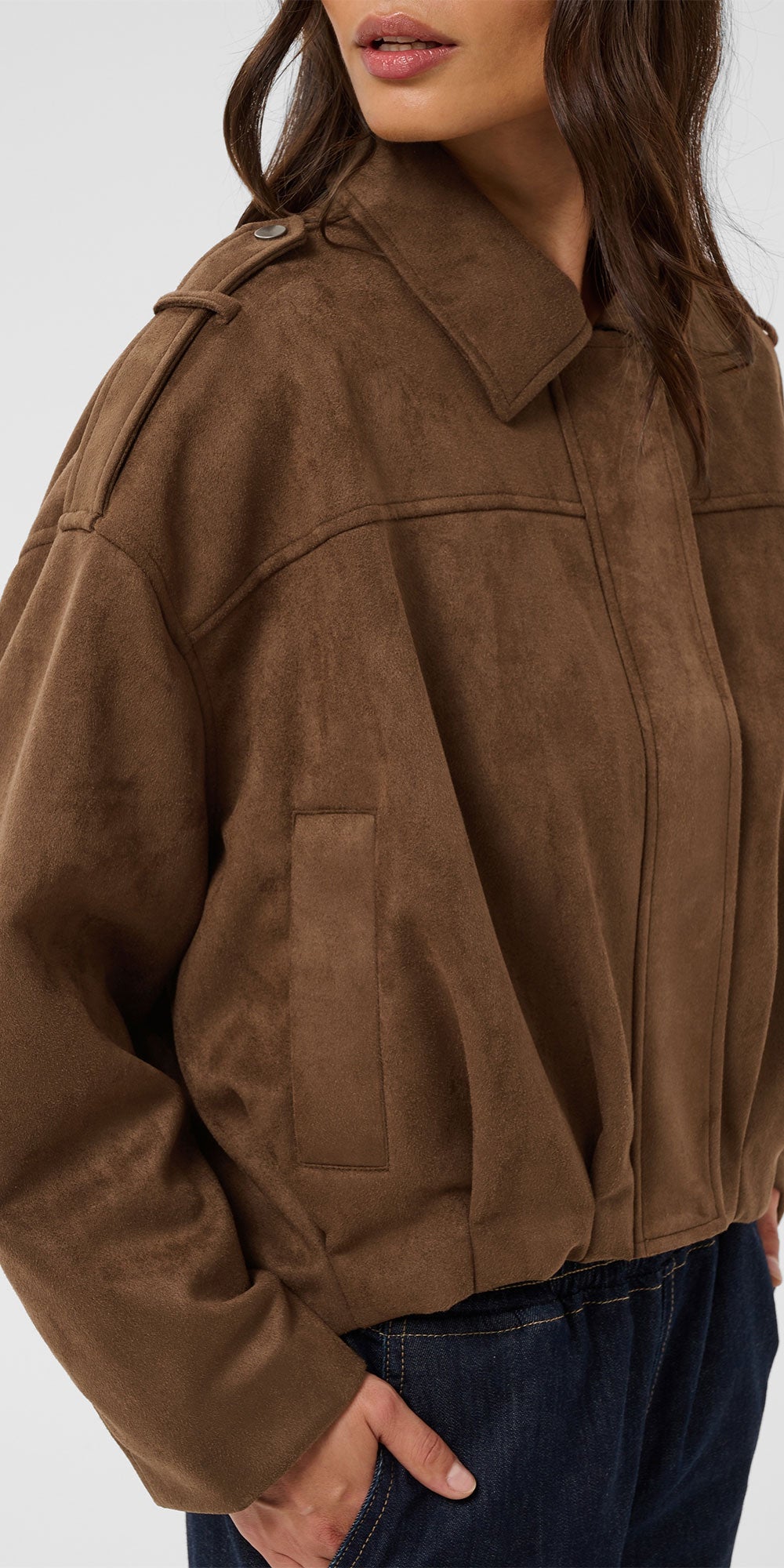 Kaffe Faux Suede Bomber Jacket