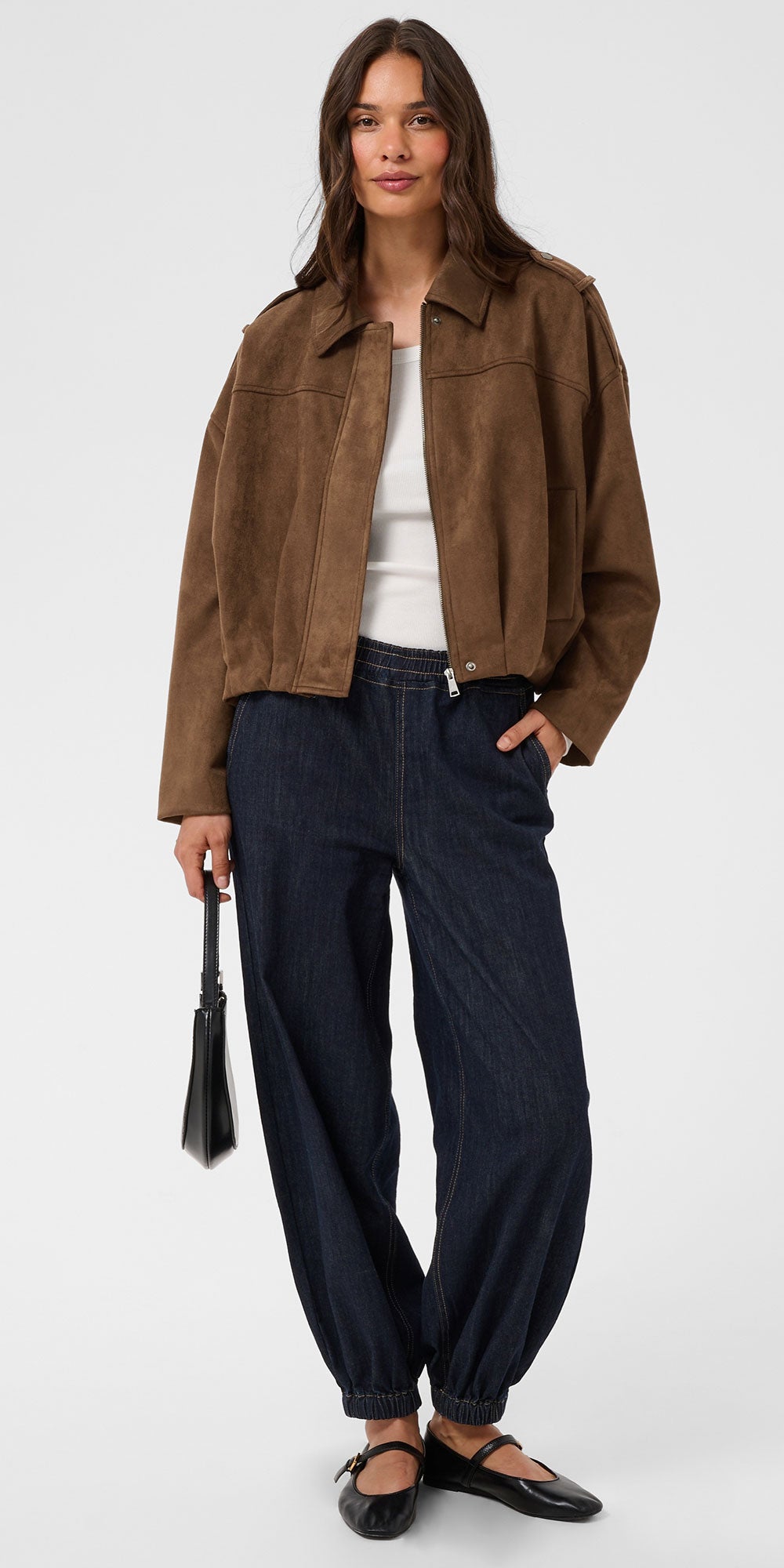 Kaffe Faux Suede Bomber Jacket