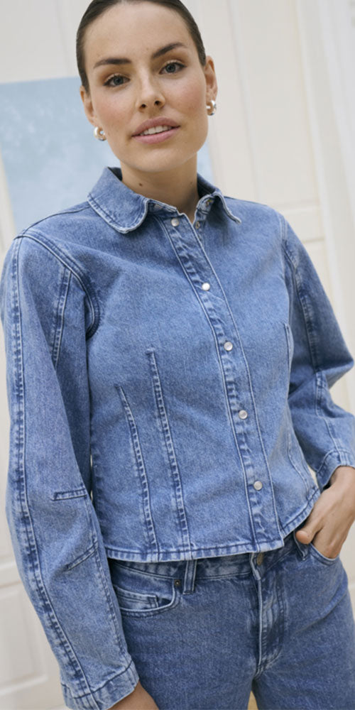 Kaffe Fitted Barrel Sleeve Shacket