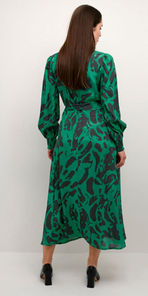 Kaffe Long Shirt Dress, jade print